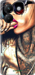 Силиконовый чехол Девушка в тату для Xiaomi Poco M7 Pro 5G - 4001u-3942 изображение 