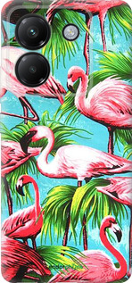 Силиконовый чехол Tropical background для Xiaomi Poco M7 Pro 5G - 4016u-3942 изображение 