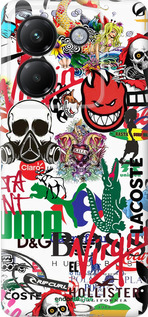 Силиконовый чехол Many different logos для Xiaomi Poco M7 Pro 5G - 4022u-3942 изображение 