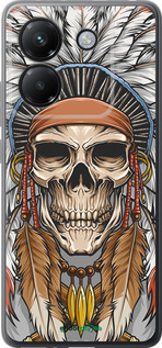 Силиконовый чехол Череп индейца для Xiaomi Poco M7 Pro 5G - 4032u-3942 изображение 