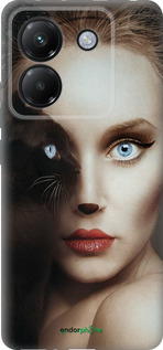 Силіконовий чехол Погляд жінки і кішки для Xiaomi Poco M7 Pro 5G - 4041u-3942 изображение 