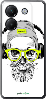 Силіконовий чехол Череп в окулярах і навушниках для Xiaomi Poco M7 Pro 5G - 4144u-3942 изображение 