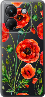 Силіконовий чехол Намальовані маки для Xiaomi Poco M7 Pro 5G - 4278u-3942 изображение 