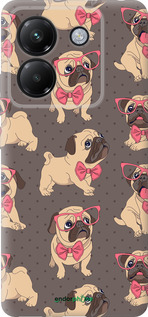 Силиконовый чехол мопсики 2 для Xiaomi Poco M7 Pro 5G - 4362u-3942 изображение 