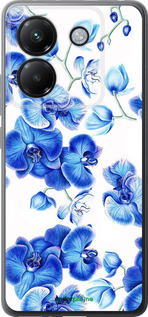 Силиконовый чехол Голубые орхидеи для Xiaomi Poco M7 Pro 5G - 4406u-3942 изображение 