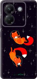 Силиконовый чехол Лисички в космосе для Xiaomi Poco M7 Pro 5G - 4519u-3942 изображение 
