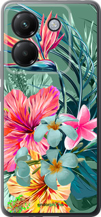 Силиконовый чехол Тропические цветы v1 для Xiaomi Poco M7 Pro 5G - 4667u-3942 изображение 