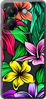 Силиконовый чехол Тропические цветы 1 для Xiaomi Poco M7 Pro 5G - 4753u-3942 изображение 