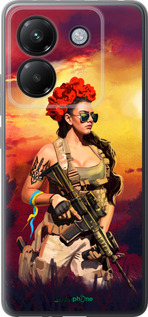 Силиконовый чехол Украинка с оружием для Xiaomi Poco M7 Pro 5G - 5316u-3942 изображение 