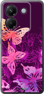 Силиконовый чехол Бабочки v2 для Xiaomi Poco M7 Pro 5G - 5475u-3942 изображение 