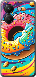 Силиконовый чехол Пончик радуга для Xiaomi Poco M7 Pro 5G - 5584u-3942 изображение 