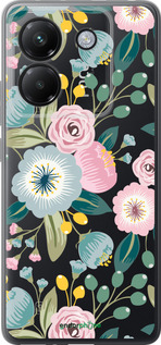 Силиконовый чехол Цветочные обои v2 для Xiaomi Poco M7 Pro 5G - 5602u-3942 изображение 