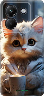 Силіконовий чехол Білий кіт для Xiaomi Poco M7 Pro 5G - 5646u-3942 изображение 