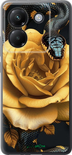 Силіконовий чехол Black snake and golden rose для Xiaomi Poco M7 Pro 5G - 6068u-3942 изображение 