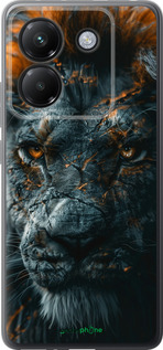 Силиконовый чехол Пламенный лев для Xiaomi Poco M7 Pro 5G - 6153u-3942 изображение 