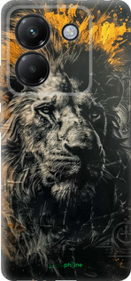 Силиконовый чехол Лев в золотых красках для Xiaomi Poco M7 Pro 5G - 6155u-3942 изображение 