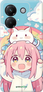 Силиконовый чехол Девочка аниме радуга для Xiaomi Poco M7 Pro 5G - 6304u-3942 изображение 