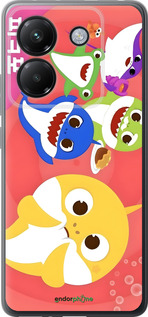 Силиконовый чехол Бейби Шаркс для Xiaomi Poco M7 Pro 5G - 6305u-3942 изображение 