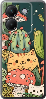 Силиконовый чехол Коты грибы для Xiaomi Poco M7 Pro 5G - 6321u-3942 изображение 