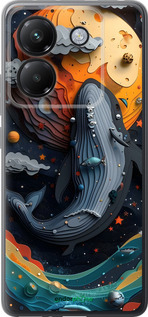 Силиконовый чехол Кит в космосе для Xiaomi Poco M7 Pro 5G - 6328u-3942 изображение 