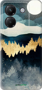 Силиконовый чехол Ночной пейзаж с лесом и горами для Xiaomi Poco M7 Pro 5G - 6493u-3942 изображение 