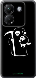 Силиконовый чехол Минималистичный арт: смерть и кошка для Xiaomi Poco M7 Pro 5G - 6529u-3942 изображение 