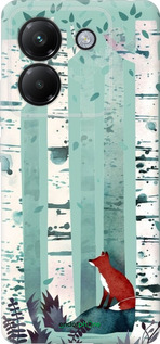 Силиконовый чехол Лис в зелёном лесу для Xiaomi Poco M7 Pro 5G - 6547u-3942 изображение 