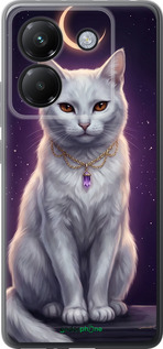 Силиконовый чехол Mystic White Cat Gothic Dark Purple Gold для Xiaomi Poco M7 Pro 5G - 6805u-3942 изображение 