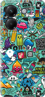 Силиконовый чехол Стикер бомбинг 1 для Xiaomi Poco M7 Pro 5G - 693u-3942 изображение 