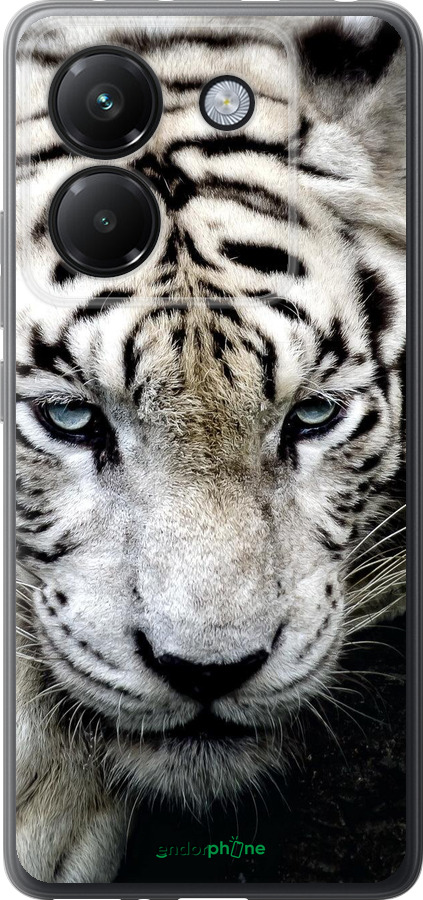 Силиконовый чехол Грустный белый тигр для Xiaomi Poco M7 Pro 5G - 106u-3942 изображение 