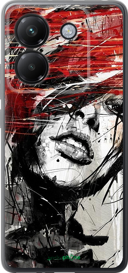 Силиконовый чехол Лицо девушки для Xiaomi Poco M7 Pro 5G - 1162u-3942 изображение 