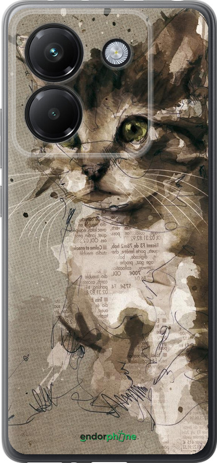 Силіконовий чехол Кошеня з плям і ліній для Xiaomi Poco M7 Pro 5G - 119u-3942 изображение 