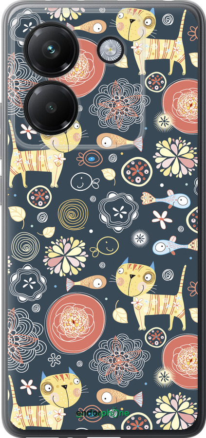 Силиконовый чехол Котята v4 для Xiaomi Poco M7 Pro 5G - 1224u-3942 изображение 