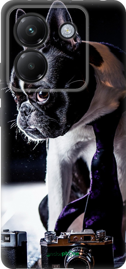 Силіконовий чехол Бульдог-фотограф для Xiaomi Poco M7 Pro 5G - 142u-3942 изображение 