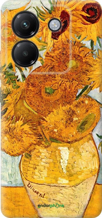 Силиконовый чехол Винсент Ван Гог. Подсолнухи для Xiaomi Poco M7 Pro 5G - 162u-3942 изображение 