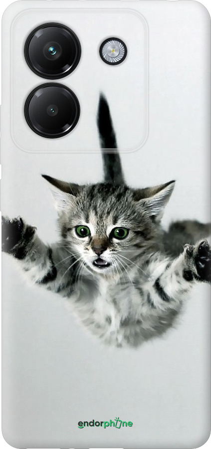 Силиконовый чехол Летящий котёнок для Xiaomi Poco M7 Pro 5G - 2322u-3942 изображение 