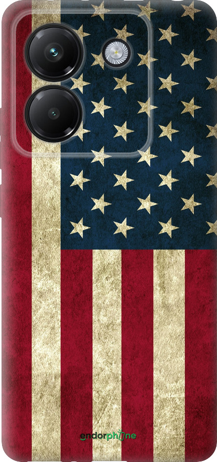 Силиконовый чехол Флаг США для Xiaomi Poco M7 Pro 5G - 395u-3942 изображение 