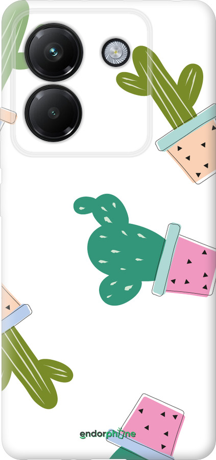 Силіконовий чехол Кактуси в горщиках для Xiaomi Poco M7 Pro 5G - 3968u-3942 изображение 
