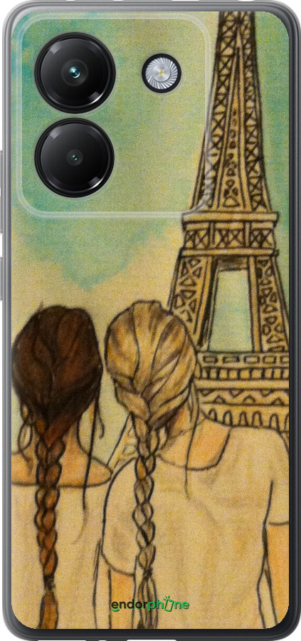Силіконовий чехол Дівчата в Парижі для Xiaomi Poco M7 Pro 5G - 3980u-3942 изображение 