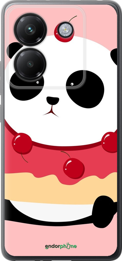 Силіконовий чехол Панда з пончиком для Xiaomi Poco M7 Pro 5G - 3991u-3942 изображение 