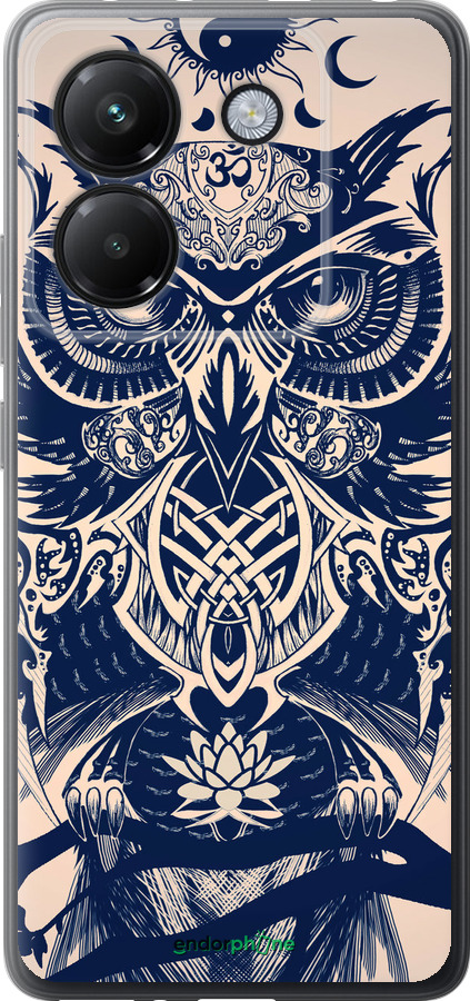 Силиконовый чехол Узорчатая сова для Xiaomi Poco M7 Pro 5G - 4000u-3942 изображение 