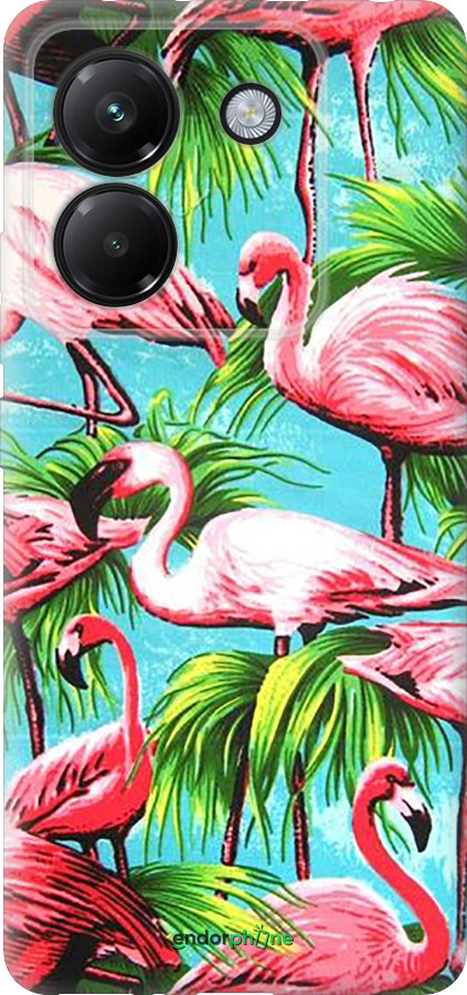 Силиконовый чехол Tropical background для Xiaomi Poco M7 Pro 5G - 4016u-3942 изображение 