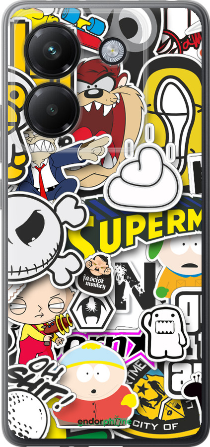 Силиконовый чехол Popular logos для Xiaomi Poco M7 Pro 5G - 4023u-3942 изображение 