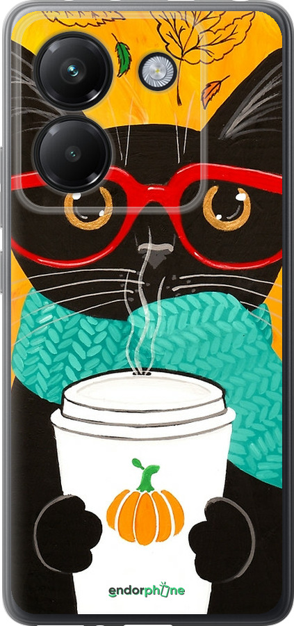 Силиконовый чехол Осенний кот для Xiaomi Poco M7 Pro 5G - 4026u-3942 изображение 