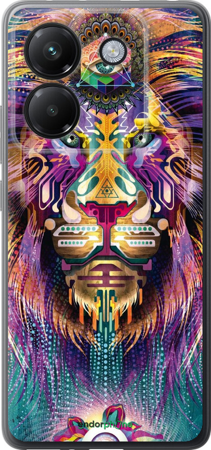 Силиконовый чехол Люминесцентный лев для Xiaomi Poco M7 Pro 5G - 4037u-3942 изображение 