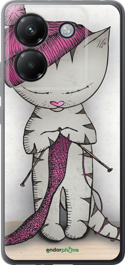 Силиконовый чехол Кошка рукодельница для Xiaomi Poco M7 Pro 5G - 4056u-3942 изображение 
