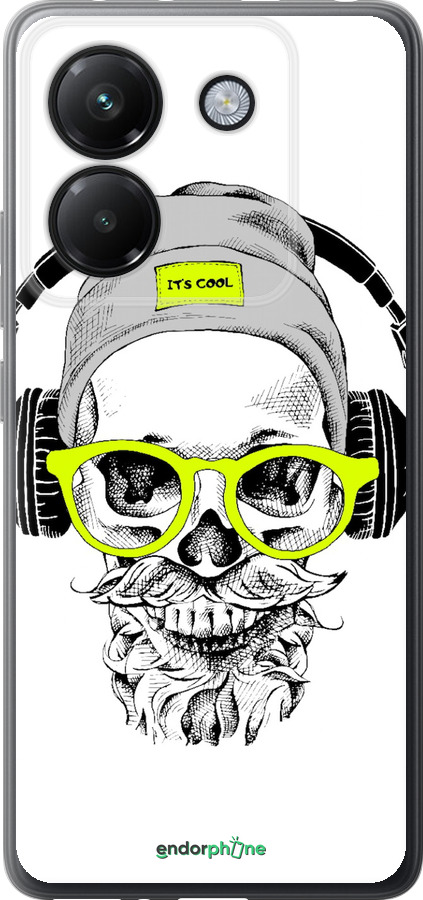 Силіконовий чехол Череп в окулярах і навушниках для Xiaomi Poco M7 Pro 5G - 4144u-3942 изображение 