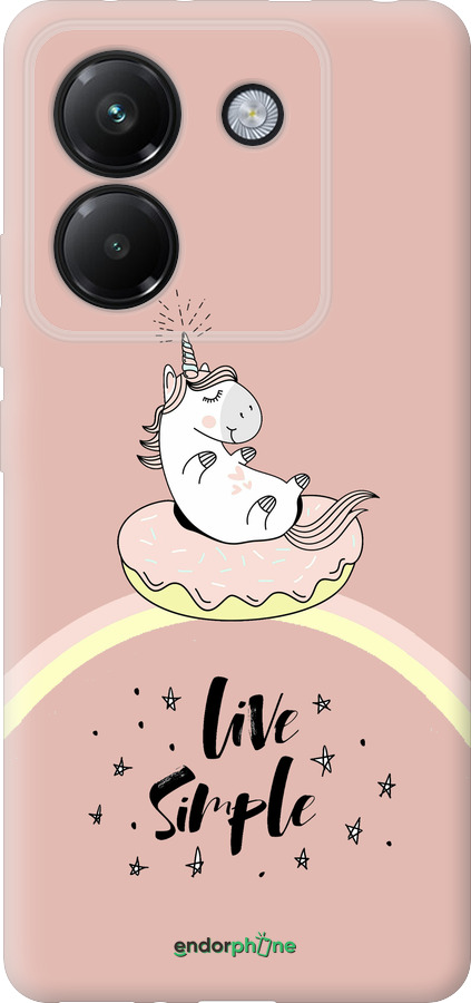 Силиконовый чехол Единорожка в пончике для Xiaomi Poco M7 Pro 5G - 4282u-3942 изображение 