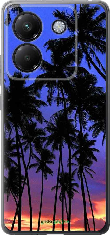 Силиконовый чехол Пальмы для Xiaomi Poco M7 Pro 5G - 4324u-3942 изображение 