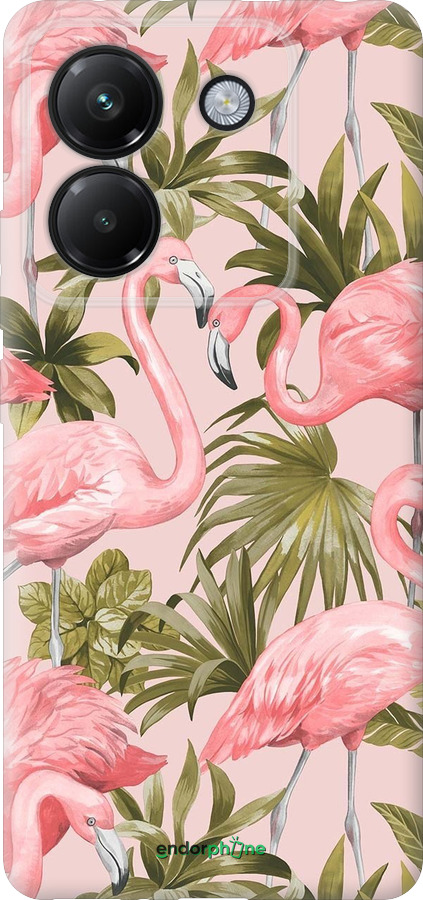 Силиконовый чехол фламинго 2 для Xiaomi Poco M7 Pro 5G - 4360u-3942 изображение 